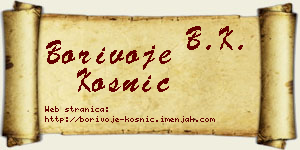 Borivoje Kosnić vizit kartica